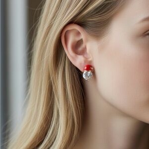 Festive Santa Hat Stud Earrings